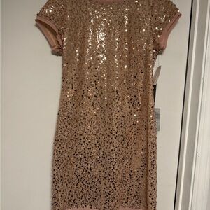 Vince Camuto sequined pink cocktail dress.